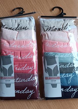 Коттоновые трусики l/xl in extenso недельки разные цвета2 фото