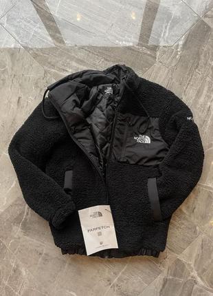 Плюшева куртка the north face під баранчика чорна чоловіча / жіноча