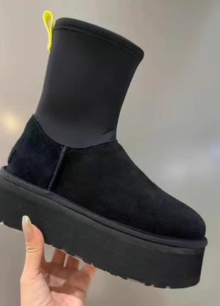 Угг угги уггі ugg classic dipper чорні та коричневі4 фото