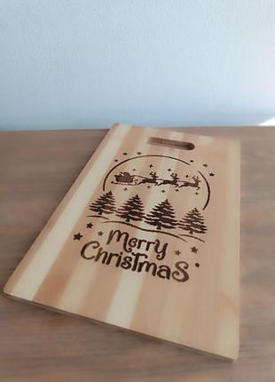 Кухонная доска с нанесенным рисунком merry christmas2 фото