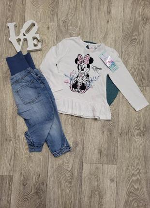 Нежный и стильный комплект одежды для девочки, джинсы и реглан