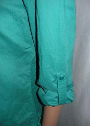 Блуза изумрудного цвета из хлопка с кружевом на 44-46 украинский размер9 фото
