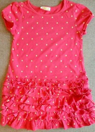 Платье красное в горошек.  фирма сreazy8. размер 2-3 года