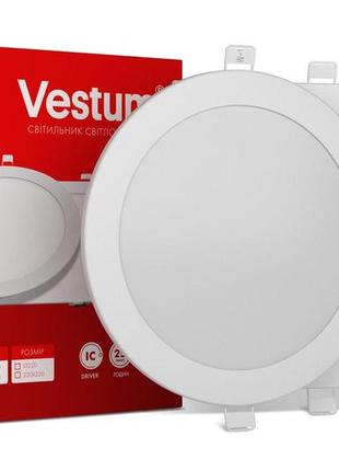 Круглий світлодіодний врізний світильник vestum 18w 6000k 220v 1-vs-51101 фото