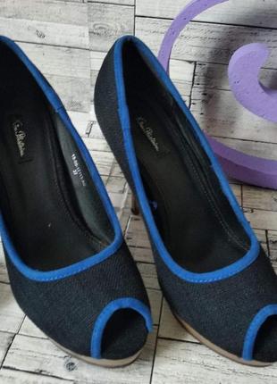 Туфлі kira plastinina жіночі чорні з синім контуром розмір 372 фото