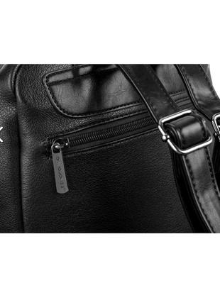 Женская сумка рюкзак черный из экокожи david jones 6708-37 фото