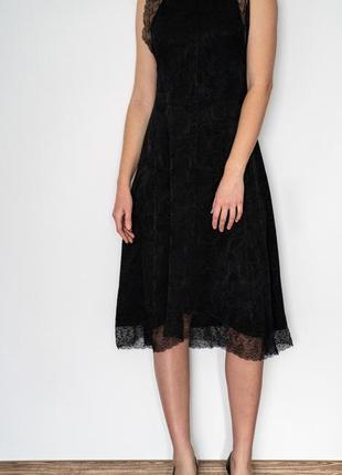 Черное вечернее классическое миди платье mango, размер s