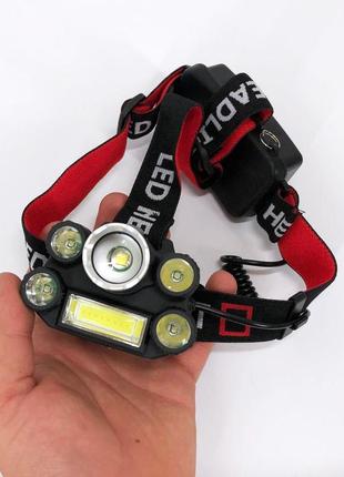 Ліхтарик налобний bailong bl-t64-t6+4xpe, світлодіодний ліхтар на лоб, потужний налобний ліхтар для риболовлі3 фото