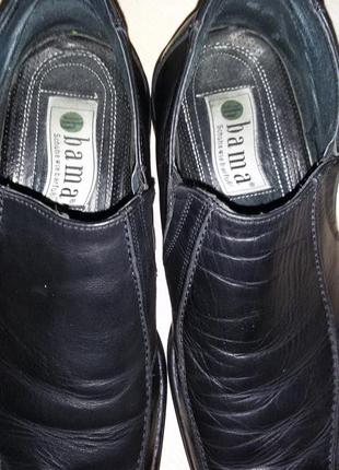 Кожаные черные туфли бренда bama размер 45 (30 см)8 фото