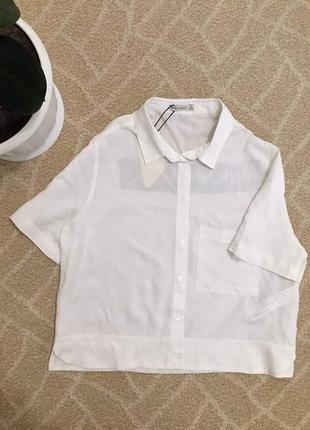 Белая укороченная блуза1 фото