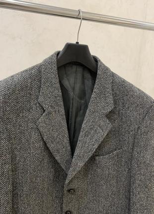 Винтажный твидовый пиджак серый harris tweed оригинал2 фото