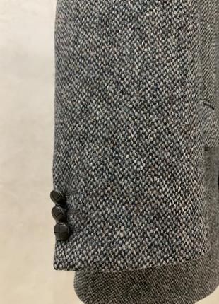 Винтажный твидовый пиджак серый harris tweed оригинал3 фото