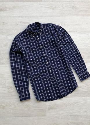 Базова сорочка uniqlo plaid classic checked shirt blue/white1 фото