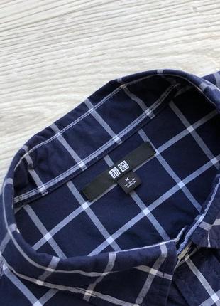 Базова сорочка uniqlo plaid classic checked shirt blue/white5 фото