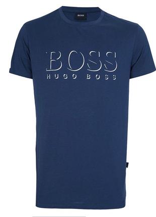 Крута футболка hugo boss crew neck printed t-shirt blue