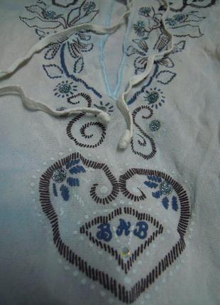 Блуза для вечеринок; кофта декорирована камнями, расклешенный рукав, бохо, этно , винтаж3 фото