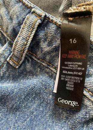 Шорти джинсові бермуди з високою посадкою george 16/2xl3 фото