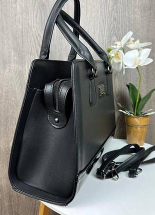 Стильная женская сумка, крутая женская черная сумочка городская огородская6 фото