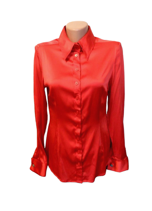 Червона шовкова блуза dolzer