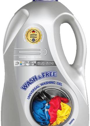 Универсальный гель для стирки wash &amp; free 5л2 фото