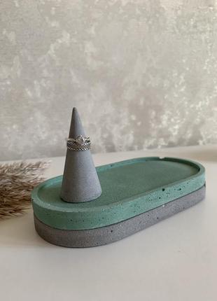 Бетонна підставка, овальна підставка з бетону, підставка для прикрас