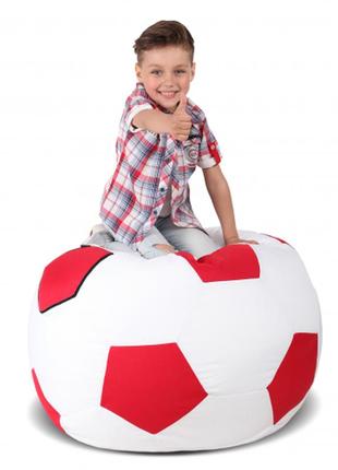 Крісло-м'яч білий із червоним дитячий 70х70