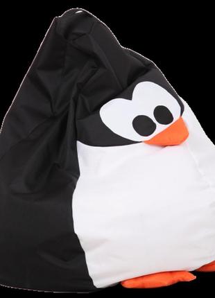 Крісло-груша пінгвін чорний дитяча 60х90