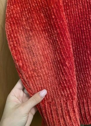 Свитер, свитерик красный удлиненный3 фото