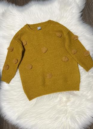 Горчичный свитер 104р1 фото
