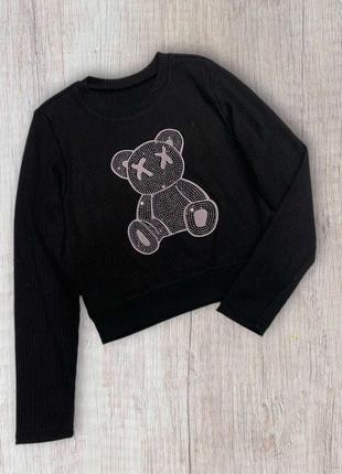 Кофта теплая на девочку мишка