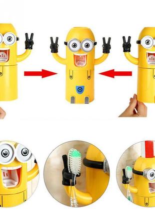 Яскравий автоматичний дитячий дозатор зубної пасти міньйон. найкраща ціна!2 фото