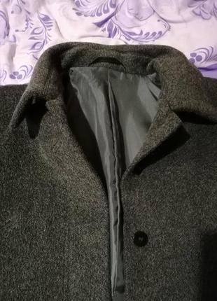 Пальто 100% wool, графитовое до колена5 фото