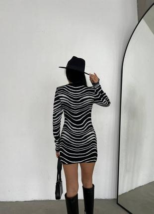 Міні сукня із вовною у складі, тепла, зебра, туніка2 фото