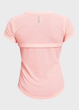 Женская спортивная розовая футболка under armour streaker sleeve (1361371-658). оригинал. размер s5 фото