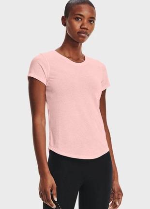 Женская спортивная розовая футболка under armour streaker sleeve (1361371-658). оригинал. размер s
