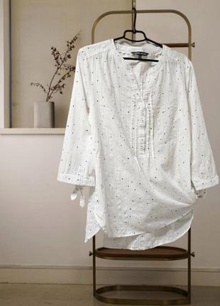Сорочка-блуза laura ashley біла в дрібний горошок