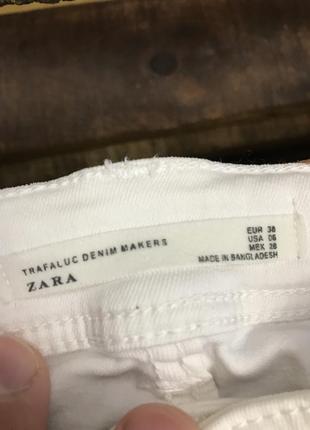 Женские джинсы (штаны, брюки) zara (зара срр идеал оригинал белые)8 фото