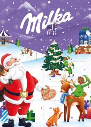 Адвент календарь с сладостями milka advent calendar молочный шоколад 90 g