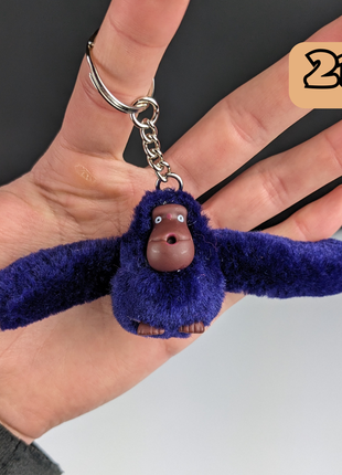 Брелок kipling темно-фіолетовий, брелочки киплінг, мавпа kipling, брелок для сумки, фіолетова мавпа1 фото