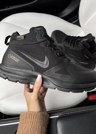 Зимові кросівки nike air zoom gore-tex black /кроссовки зимние найк аир зум чёрные на меху2 фото