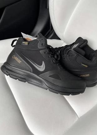 Зимові кросівки nike air zoom gore-tex black /кроссовки зимние найк аир зум чёрные на меху8 фото