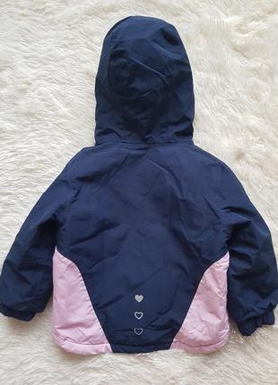 Куртка лыжная синяя розовая девочка 86/926 фото