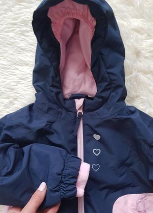 Куртка лыжная синяя розовая девочка 86/927 фото