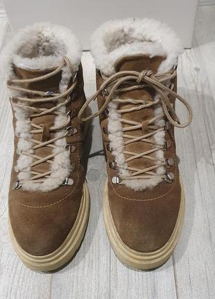 Зимние натуральные замш ботинки ботинки берцы овчина 39 kachorovska2 фото