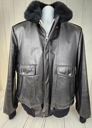 Куртка кожа,g-1. cooper black leather bomber jacket 42l.под заказ!