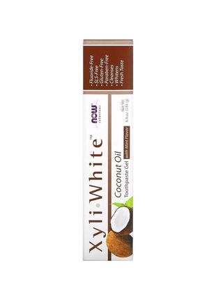 Now foods solutions, xyliwhite, зубная паста-гель, кокосовое масло и мята, 181 г