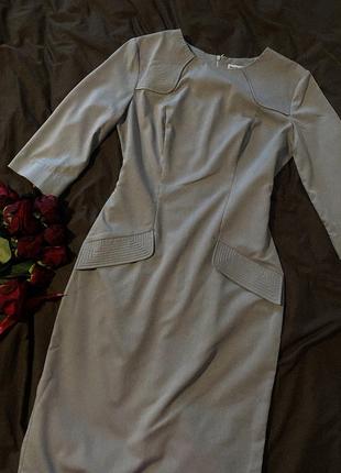🩶сіра строга сукня міді black berry bella оригінал, 38 розмір. класичний стиль,приталена, гарна1 фото