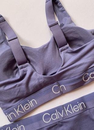 Ліловий/фіолетовий спортивний комплект білизни calvin klein оригінал6 фото