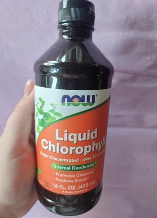 Now foods liquid chlorophyll жидкий хлорофилл, аромат натуральной мяты, 473 мл (16 жидк. унций)