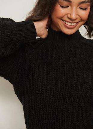 Красивый черный свитер na-kd knitted sweater3 фото